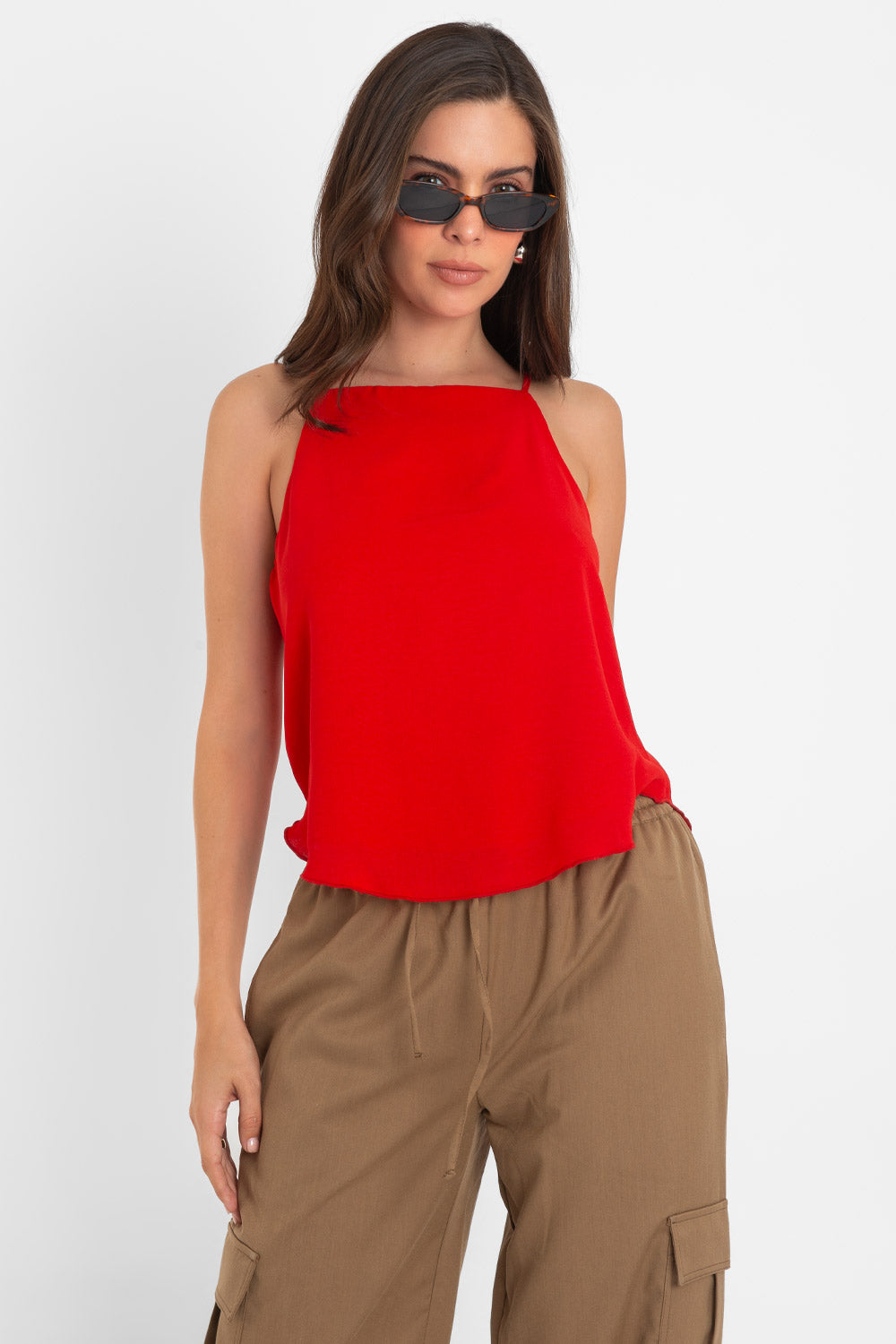 Cómo Combinar Blusa Roja Tirantes Blusa Mujer Sostenible De