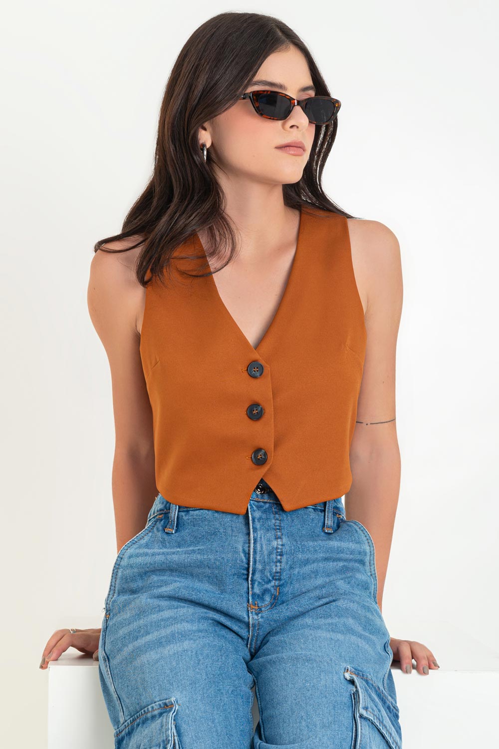 Chaleco Corto Chaleco Formal Mujer Chaleco Corto Chaleco Color