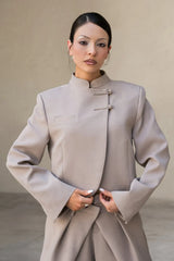 Blazer corto de cuello mao