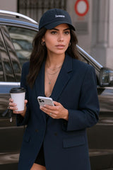 Blazer cruzado con hombreras fit oversized