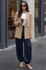 Blazer cruzado con hombreras fit oversized