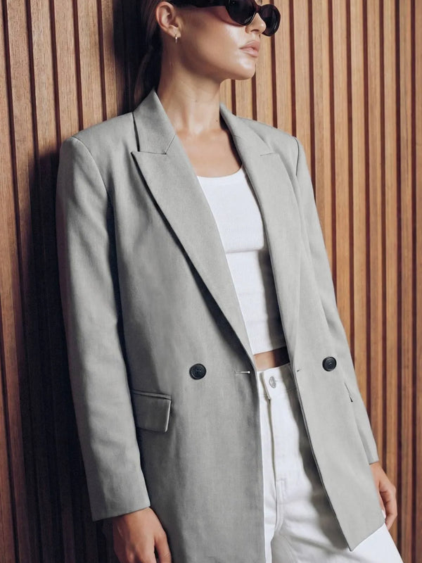 Blazer cruzado con hombreras fit oversized