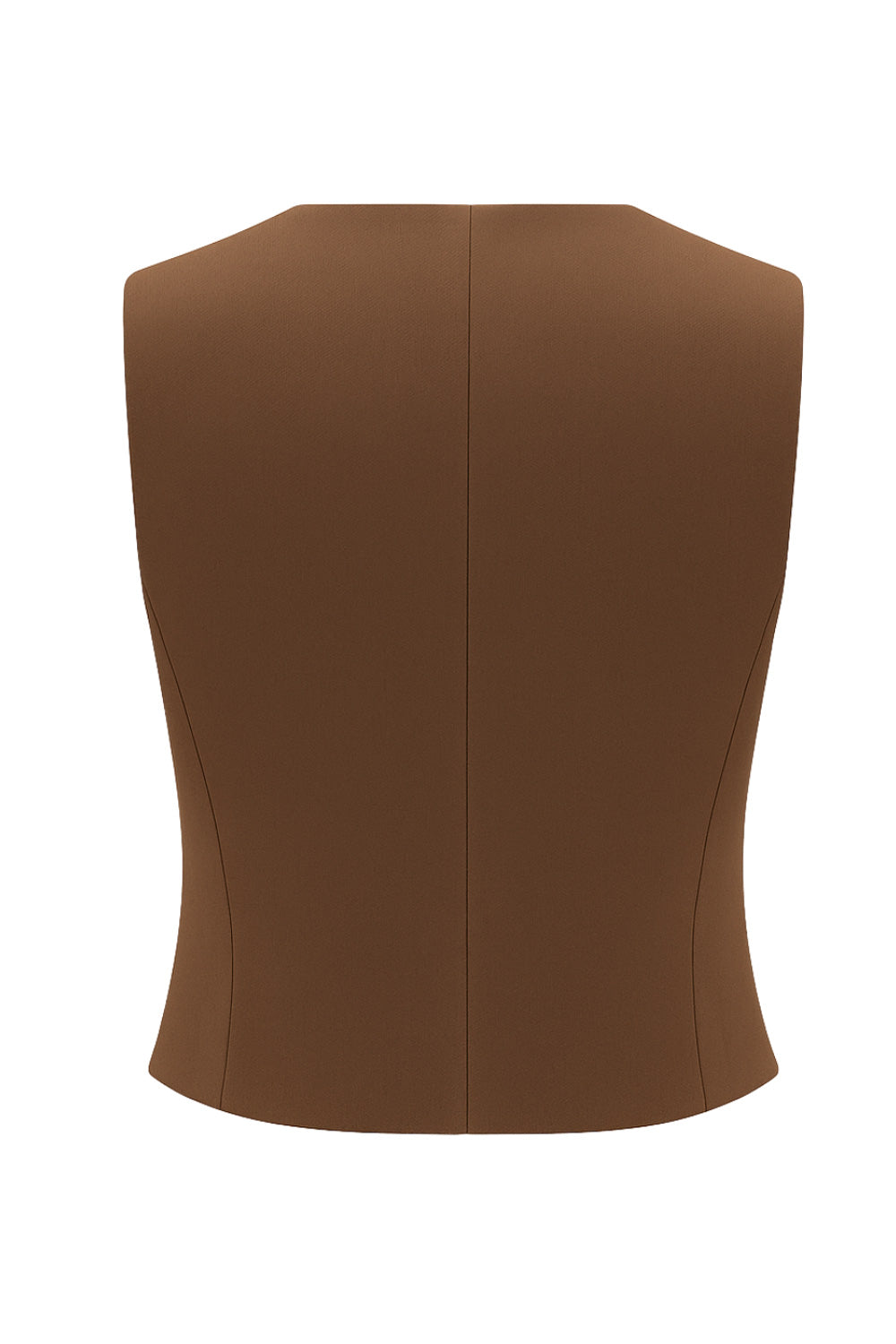 Blusa corta de fit recto, escote v, sin mangas y cierre frontal con lazos amarrables. Detalle de vivos decorativos frontales.