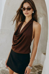Blusa halter Icon de escote fluido