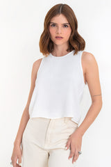 Blusa sin mangas cuello redondo