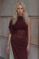 Blusa túnica asimétrica