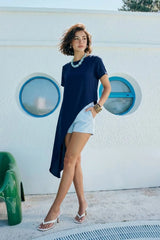 Blusa Velour asimétrica