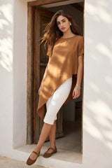 Blusa Velour asimétrica