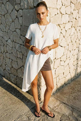 Asymmetrical Velour Blouse
