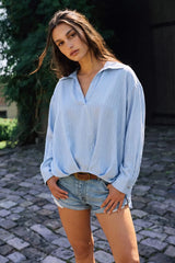 Camisa bajo abullonado rayas