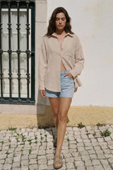 Camisa fit oversized bolsillo