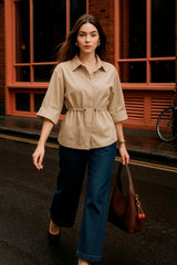 Camisa jareta manga amplia