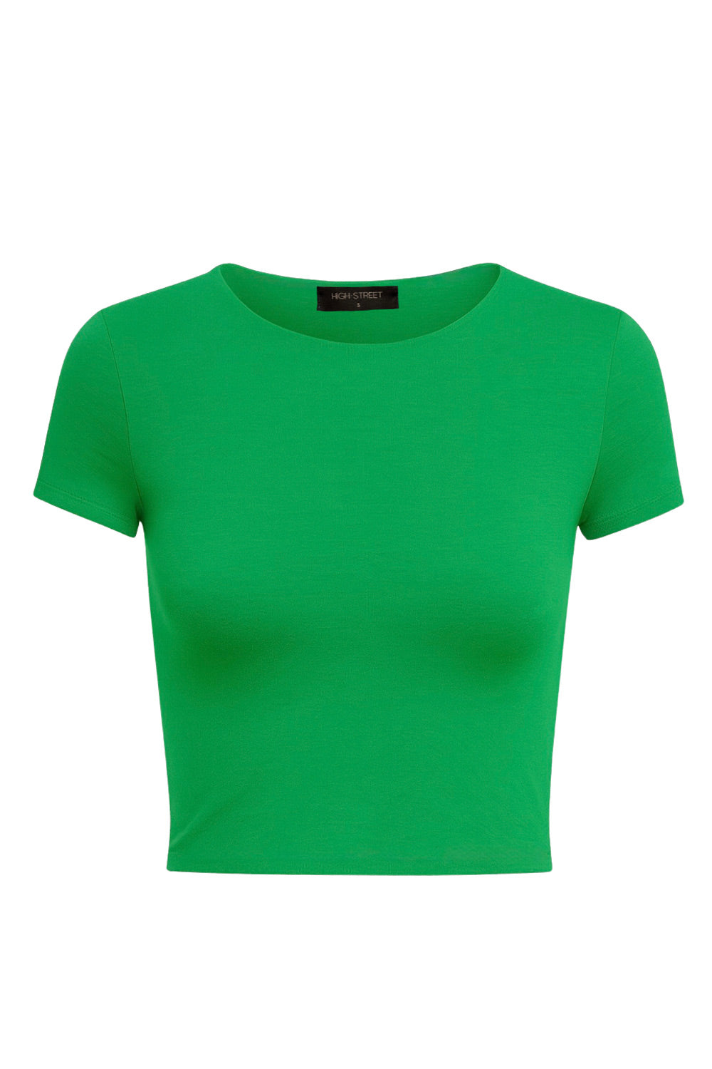 Camiseta básica de fit recto, cuello redondo y manga corta.