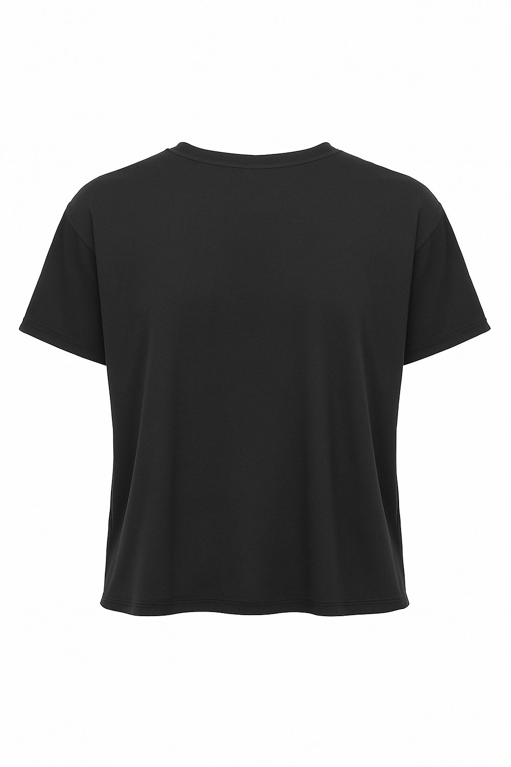 Camiseta básica de manga corta, cuello redondo y fit recto.