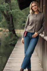 Cardigan cuello redondo botones