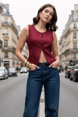 Chaleco botones jareta ajustable