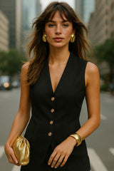 Chaleco Rowan botones en contraste