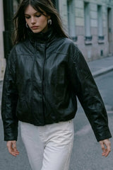 Puffer jacket with high neck