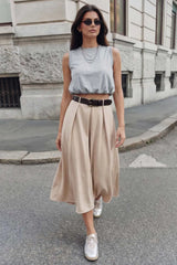 Falda midi cinturón