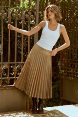 Pleated midi skirt