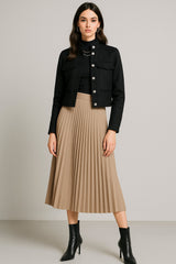 Falda midi plisada