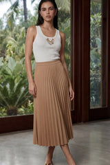 Falda midi plisada