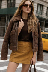 Falda pantalón abertura efecto ante