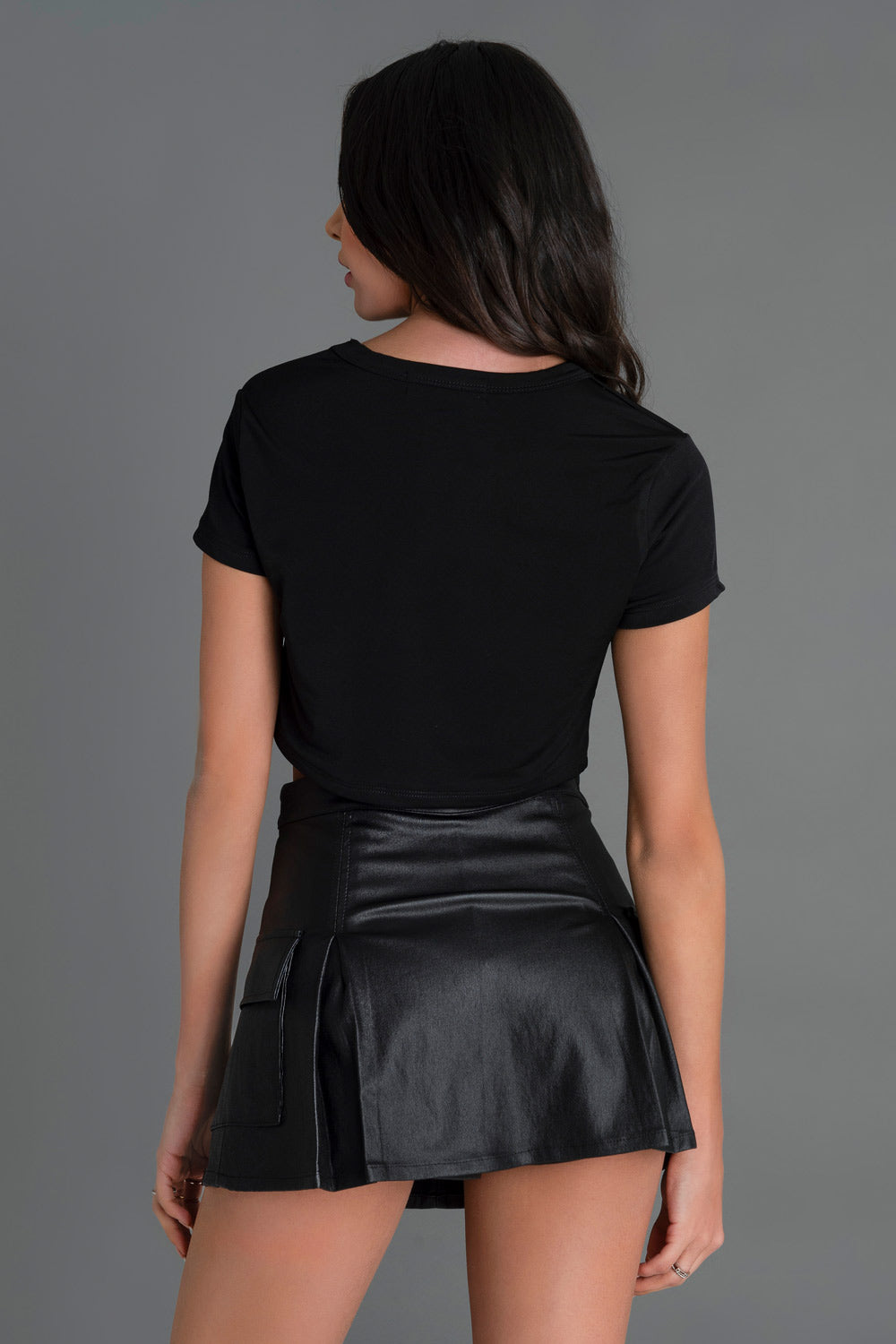 Falda corta cargo con cintura alta negro – HIGHSTREET
