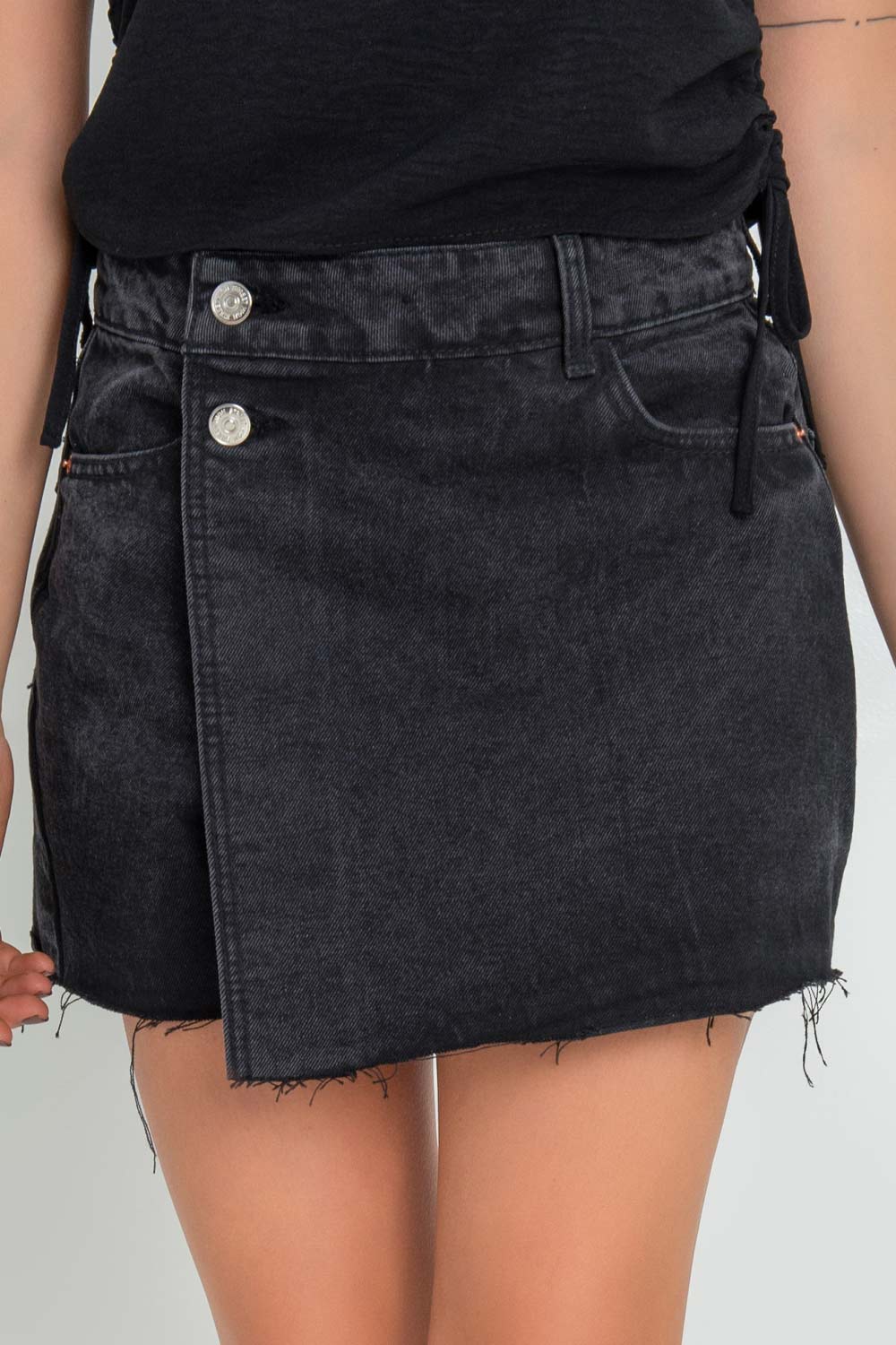 Falda short corto asimétrico de denim – HIGHSTREET