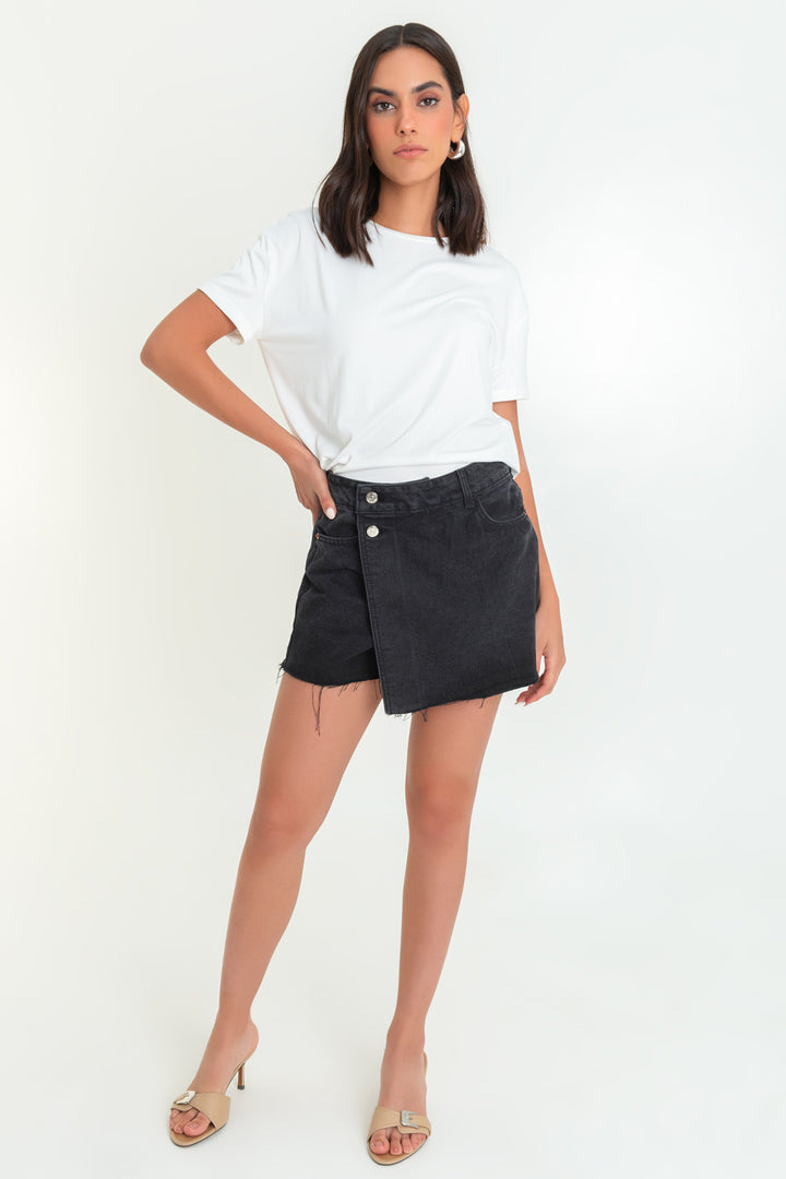 Outfits Falda De Mezclilla Con Blusa Blanca Blusa Blanca Short De