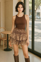 Falda volantes flores