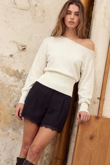 Round neck button-up cardigan