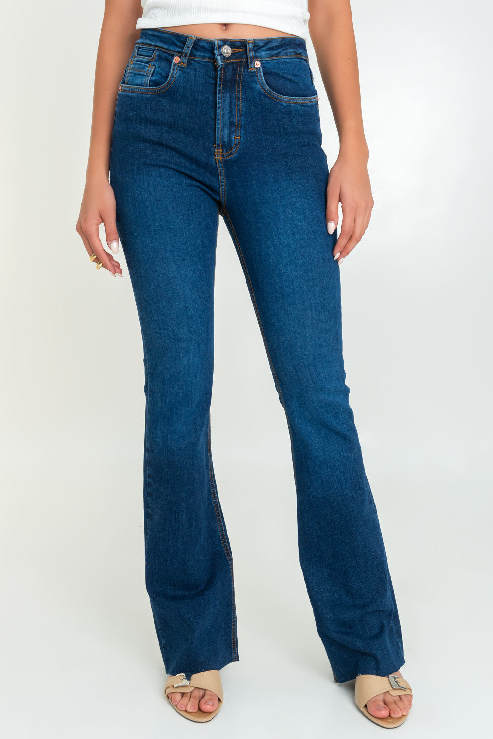 Pantalón boot cut de denim cintura alta – HIGHSTREET