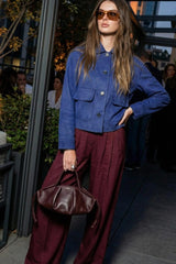 Pantalón con pinzas frontales de fit wide leg