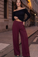 Pantalón con pinzas frontales de fit wide leg