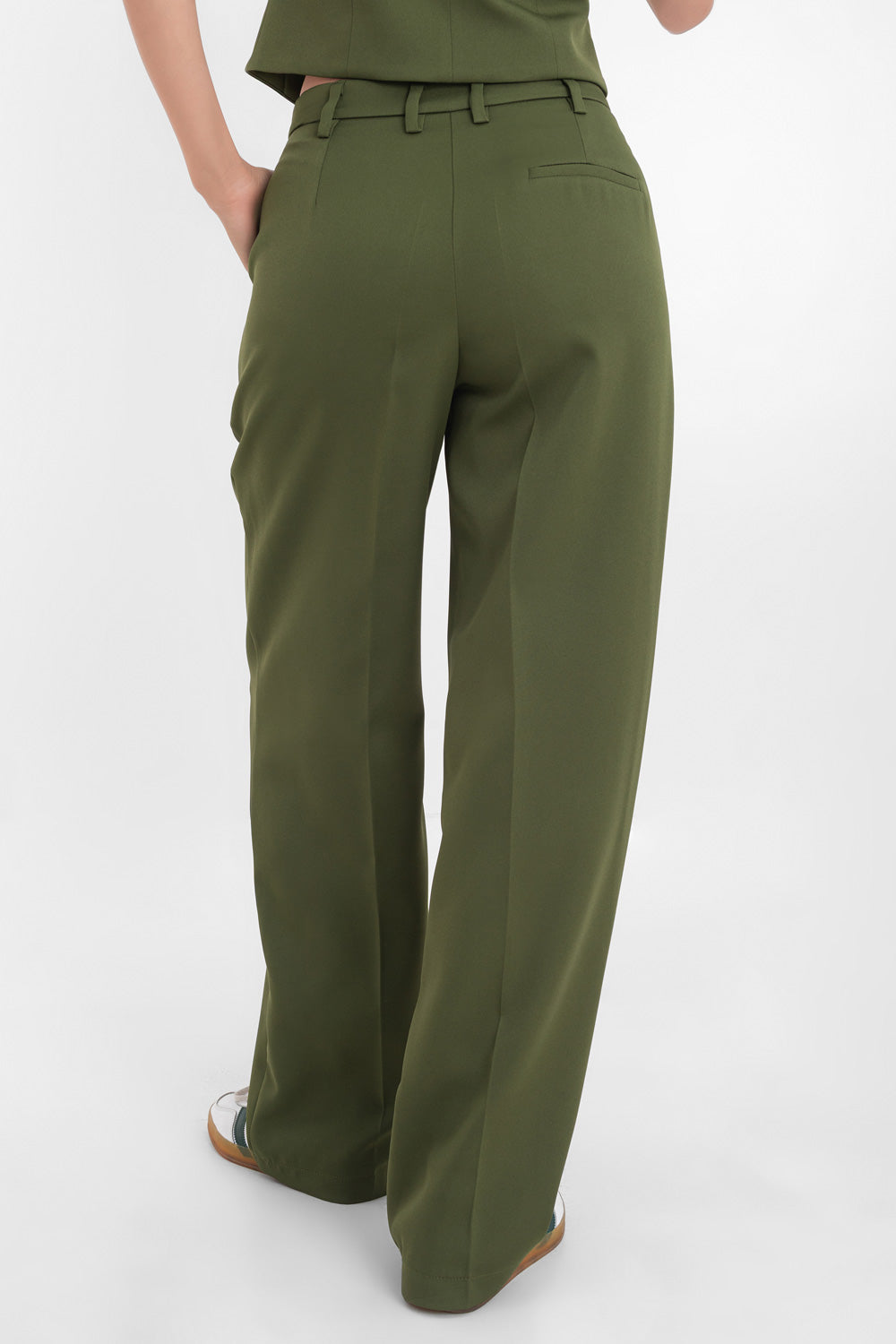 Pantalón Palazzo Pantalon Verde Bandera Outfit Moda Palazzo