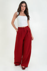 Pantalón con pinzas frontales wide leg fit
