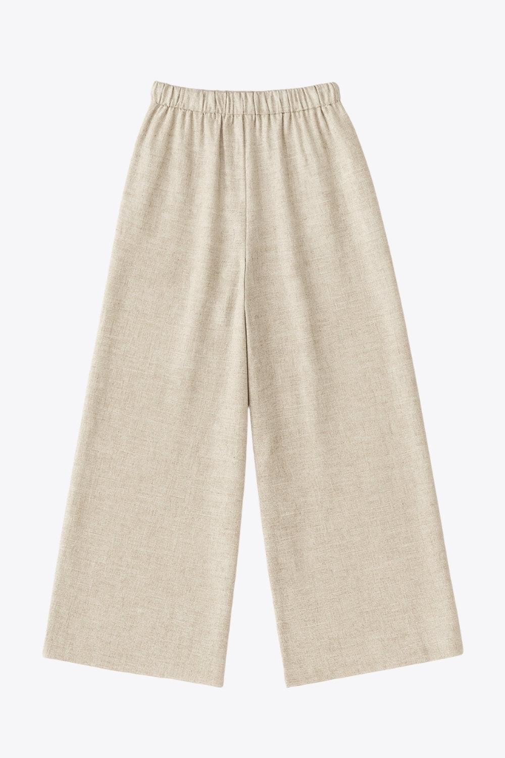 Pantalón de fit culotte, con pinzas al frente, pretina con botón y trabillas para cinturón. Con cintura elástica.&nbsp;