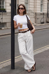 Pantalón de denim pinzas