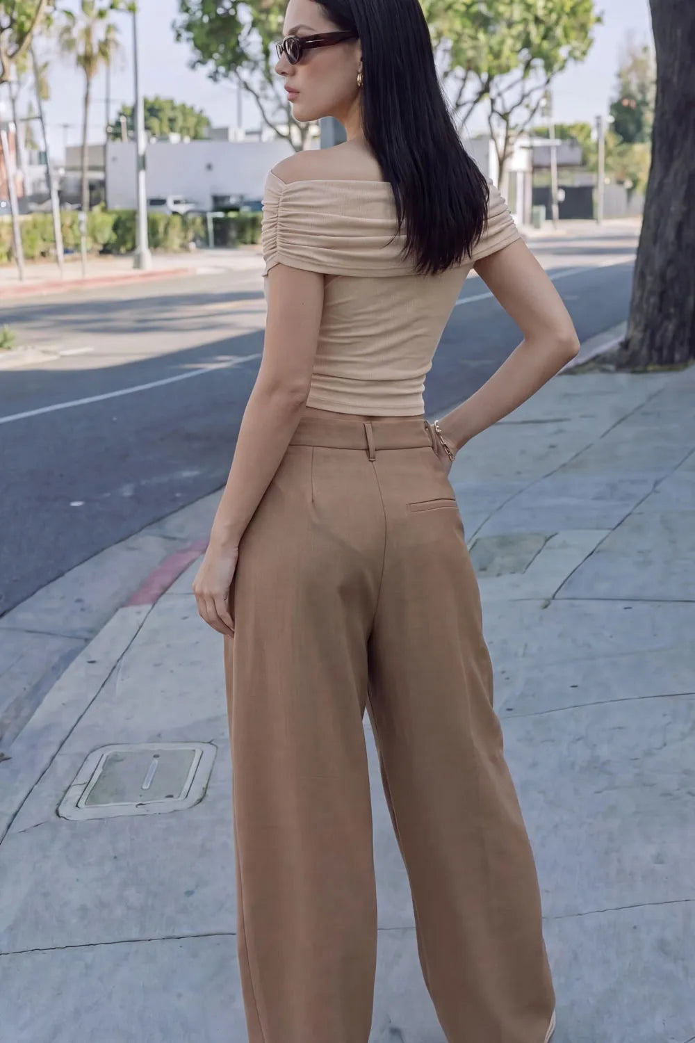 Pantalón fit balloon doble pretina – HIGHSTREET