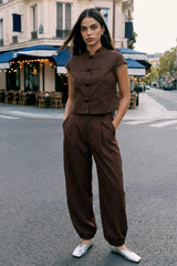 Pantalón fit barrel con pinzas
