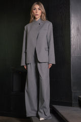 Pantalón fit palazzo de rayas