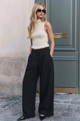 Pantalón fit palazzo pinzas