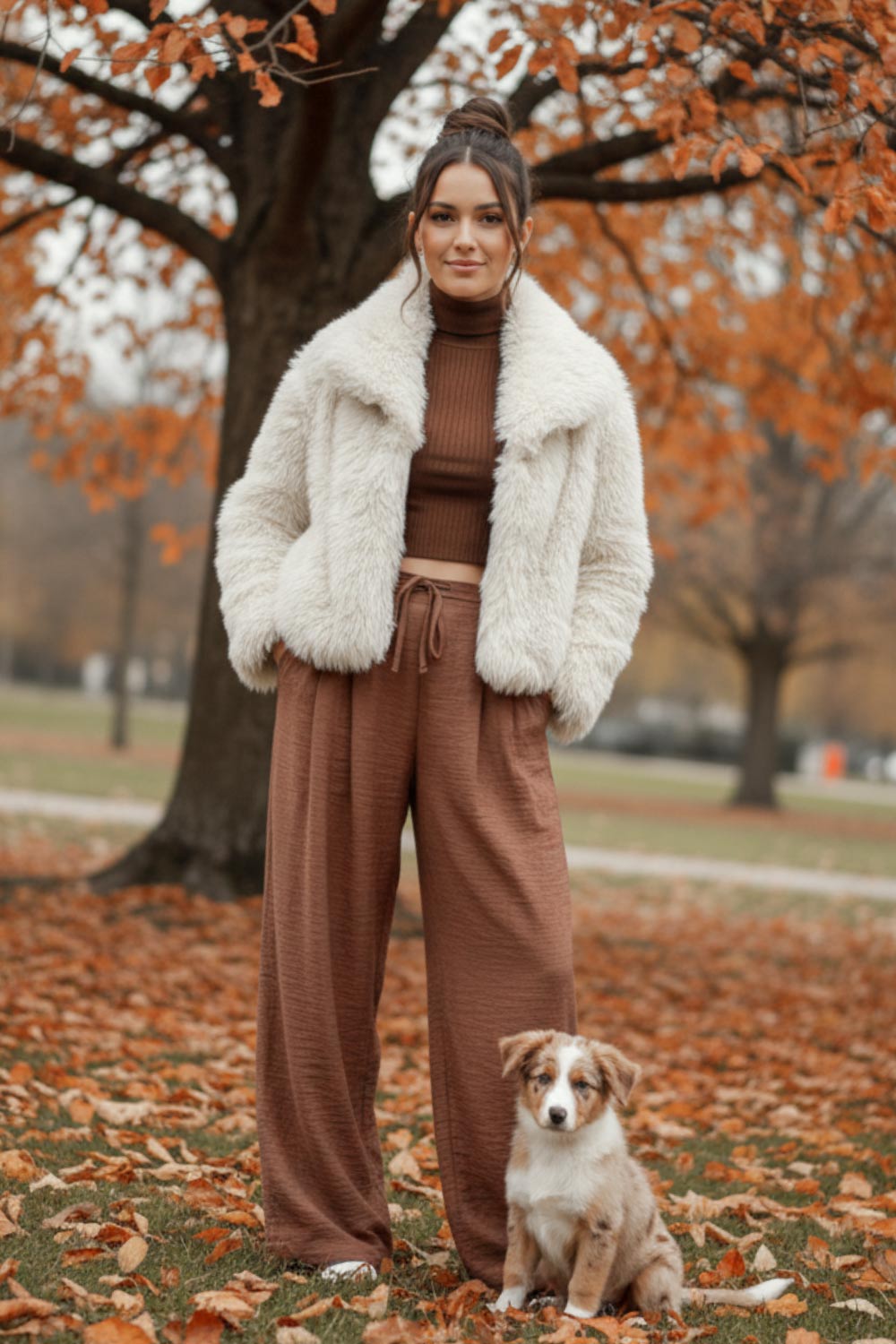 Pantalón fluido de fit wide leg, cintura alta con pretina elástica posterior, pinzas frontales, bolsillos delanteros y jareta frontal ajustable.