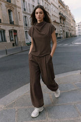 Balloon fit striped trousers