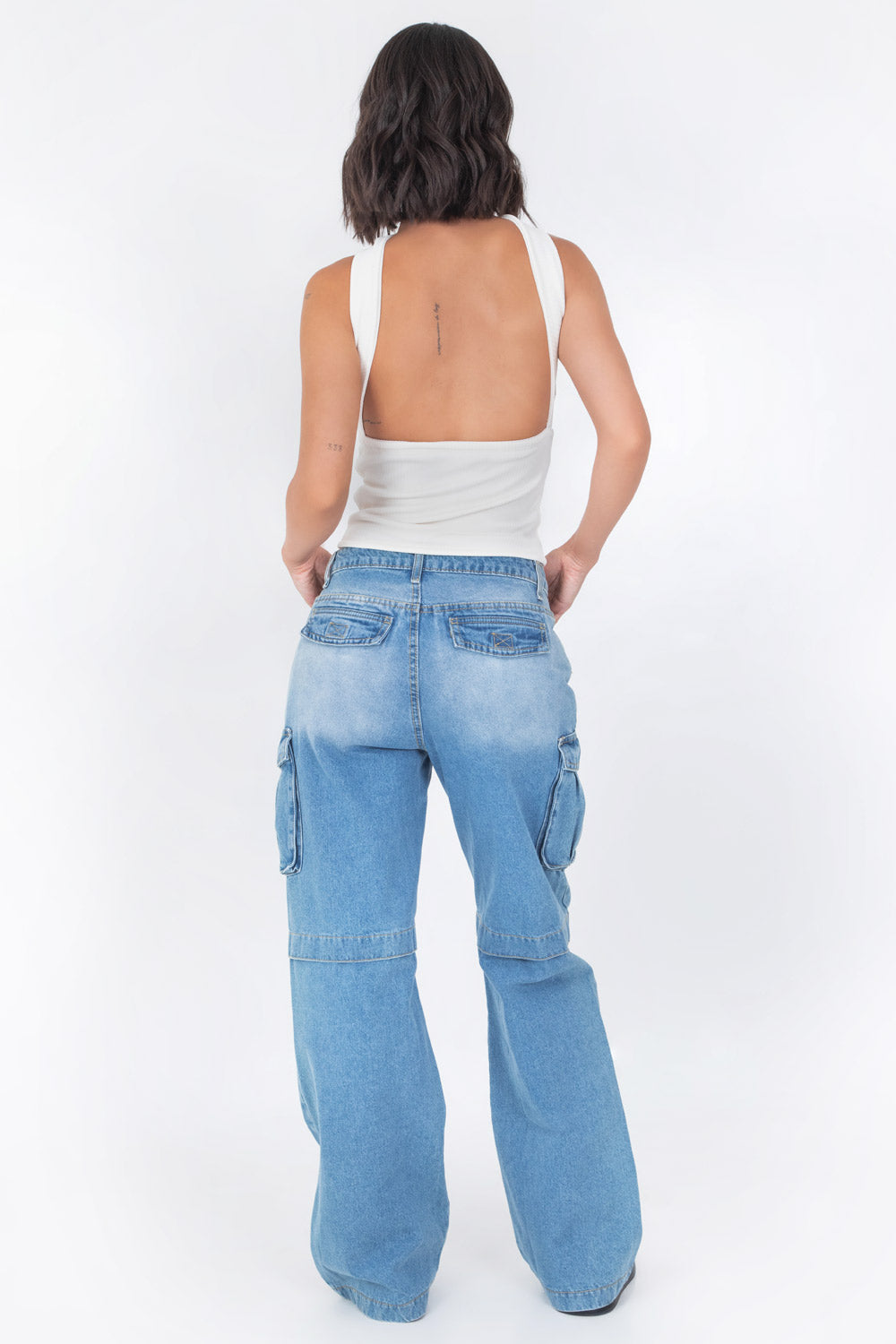 Pantalón Mezclilla Pantalon De Cintura Muy Alta Pantalón