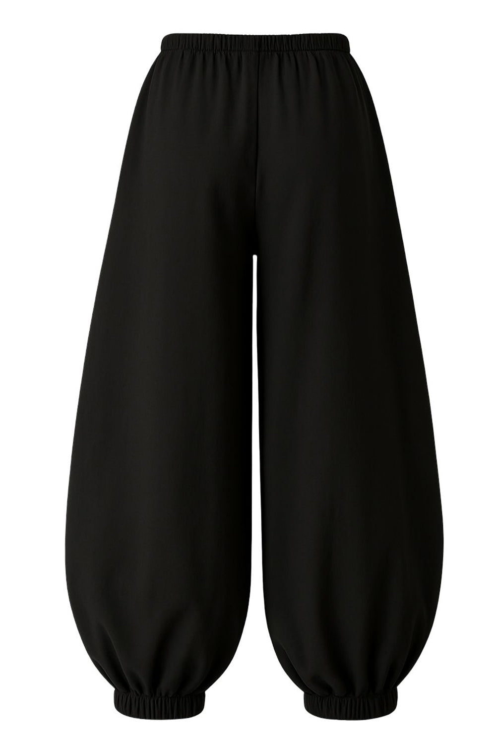 Pantalón fit barrel de cintura media con pretina elástica, jareta frontal ajustable y rib elástico en bajo.