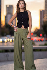 Pantalón pinzas wide leg