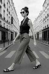 Straight ankle-length trousers
