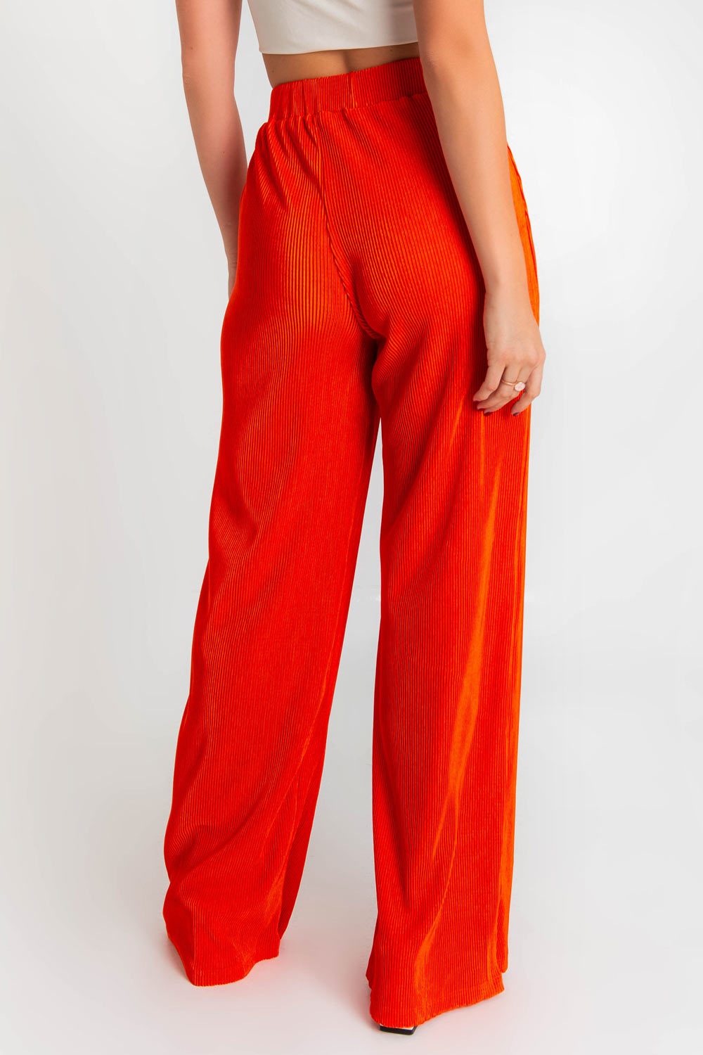 Pantalón plisado naranja
